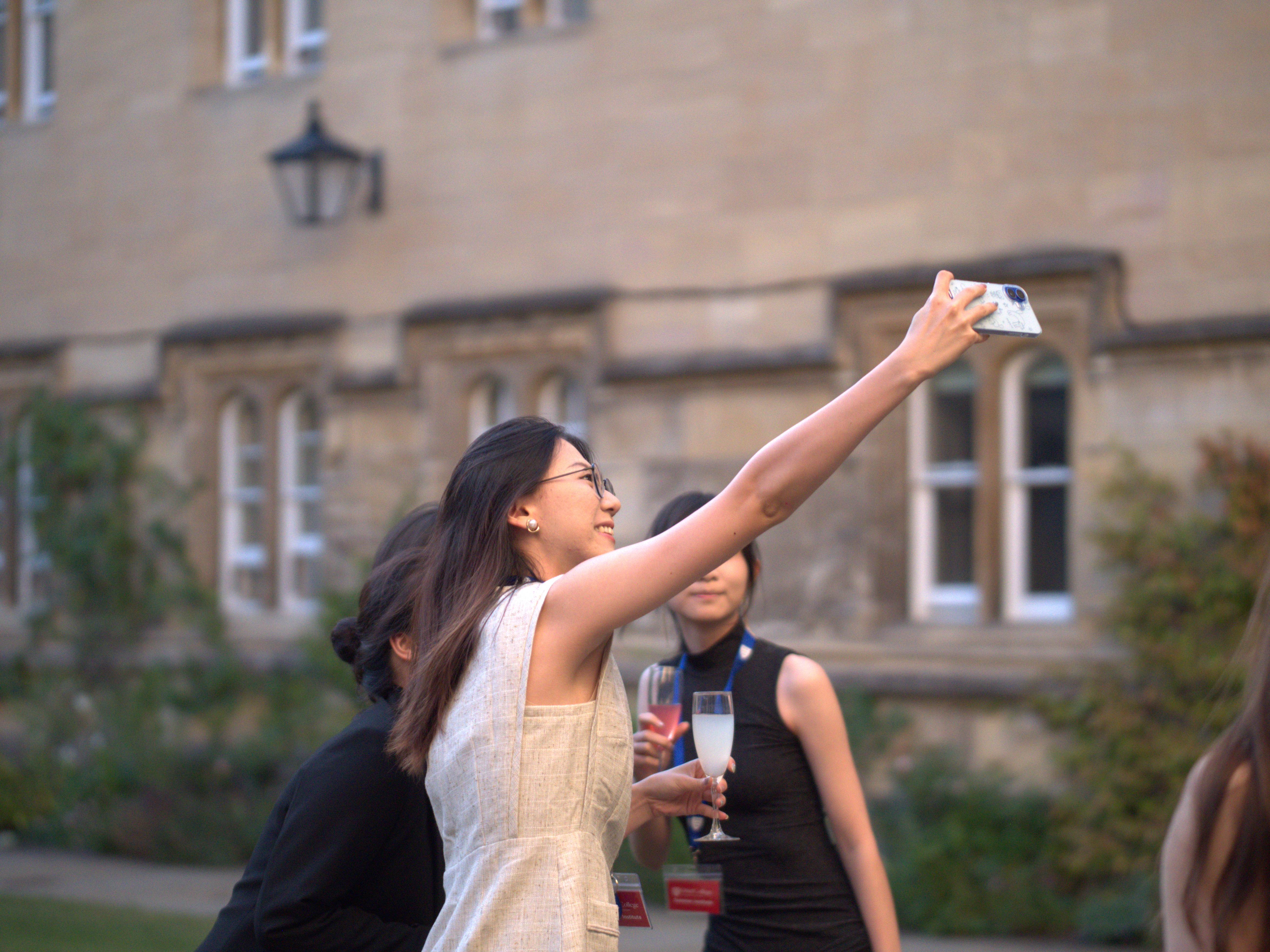 student taking selfie
